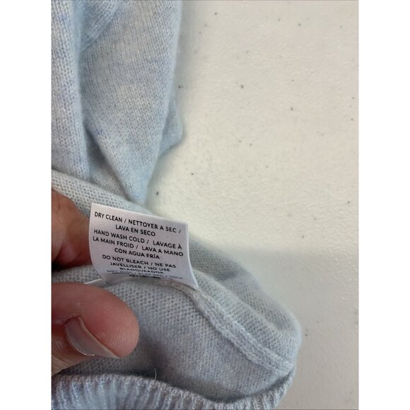 Naadam Women's light blue cold shoulder Cashmere Sweater mock neck - Picture 5 of 11